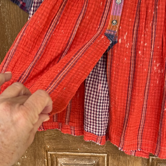 We The Free purple and cream plaid button-front top - Picture 5 of 6